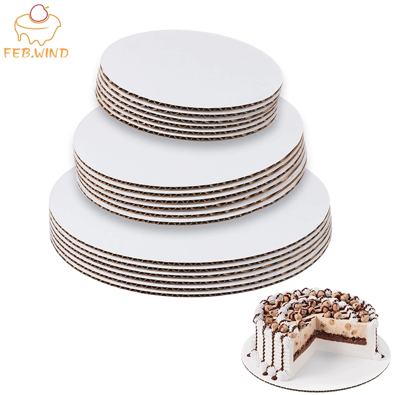 Set of 5 Gold/White Cake Board 6/8/10/12/14 Inchesround Cake Base Board Thin Cardboard Circles Cakes Decorating Supplies 0109