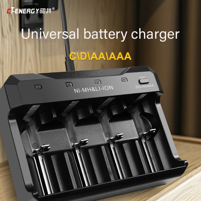 Geeignet für 5 7 2 Nickel-Wasserstoff-Batterien AA AAA C D 18650 18490 18350 17500 Universelles intelligentes Ladegerät