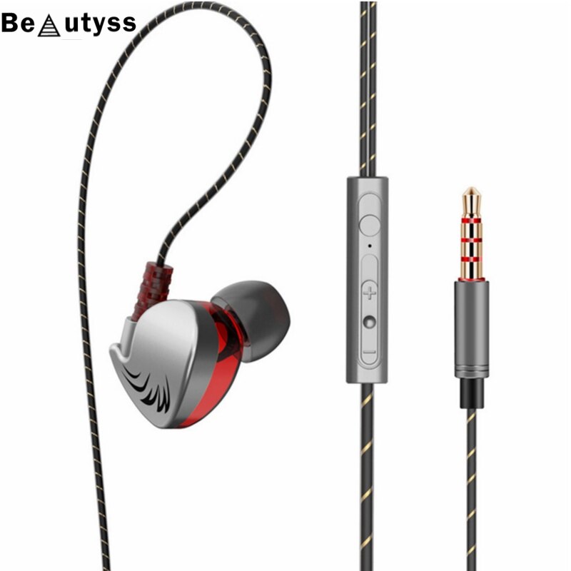Beautyss 3,5mm In-ohr Kopfhörer Freisprecheinrichtung Sport HIFI QKZ CK7 Kopfhörer 3D stereo bass Rennen Sport Headset für handy