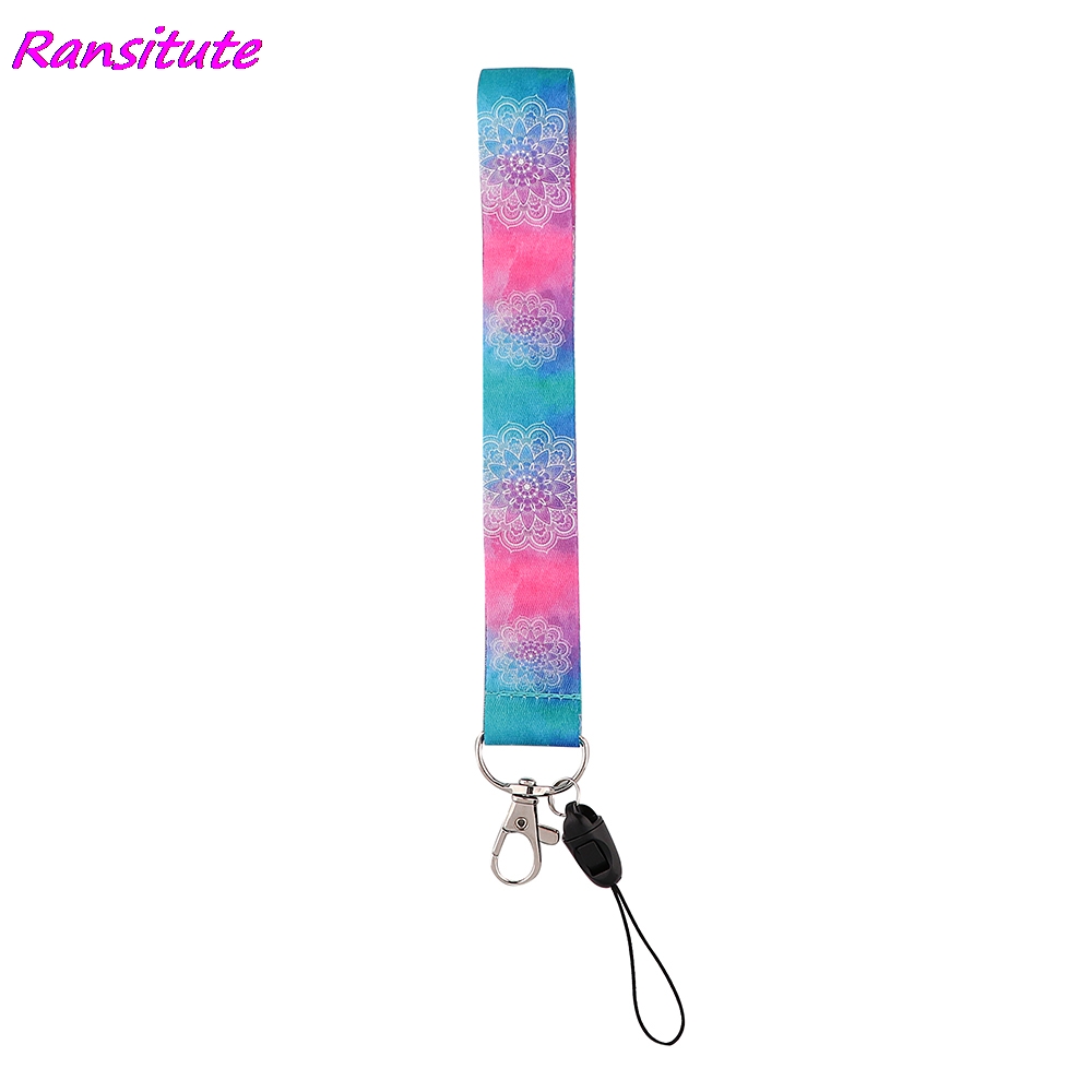 R2159 Mode Yoga Sleutelhanger Tags Strap Hals Korte Lanyards Voor Sleutels Id-kaart Pass Gym Mobiele Telefoon Usb Badge Houder diy Hang Touw