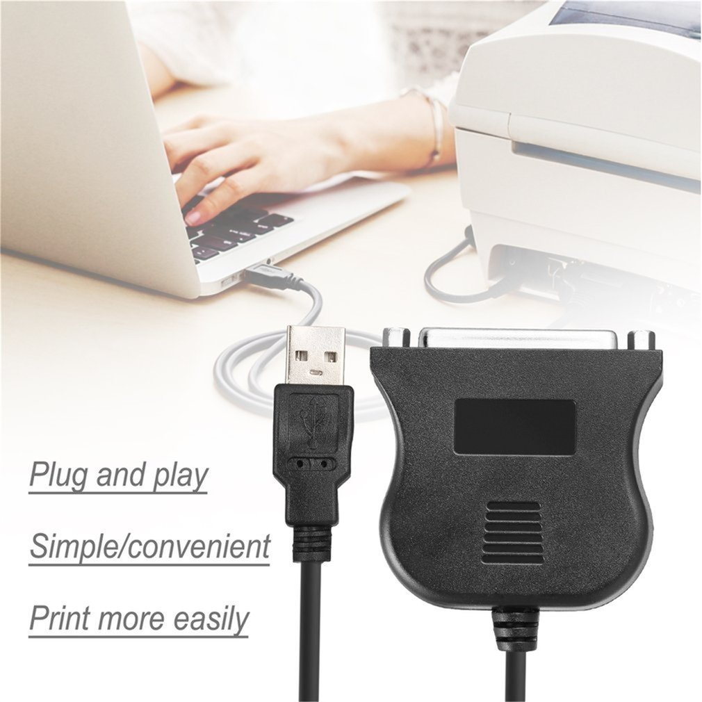 Cable de puerto paralelo USB 2,0 a DB25 de 25 pines, adaptador de impresora paralelo IEEE 1284 de 1Mbps, 25 pines,