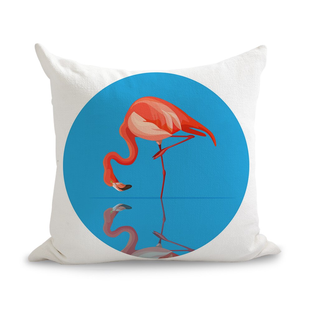 Pink flamingo geometrisk mønster pude euro betræk dekorativ massager dekorative puder boligindretning