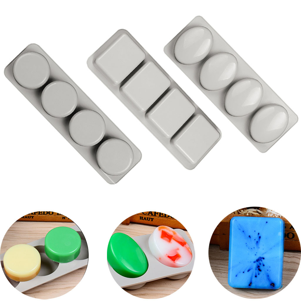 soap molds for soap making Silicone DIY 4 Grid Silicone Soap Mold Handmade Soap Making Square Moulds Tool d90927
