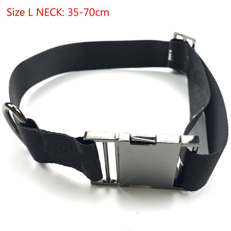 Hondenriem En Halsbanden Brief Print Harnas Hond Aangelijnd Set Voor Duitse Herder Pitbull Franse Bulldog Accessoires: Dog Collar L