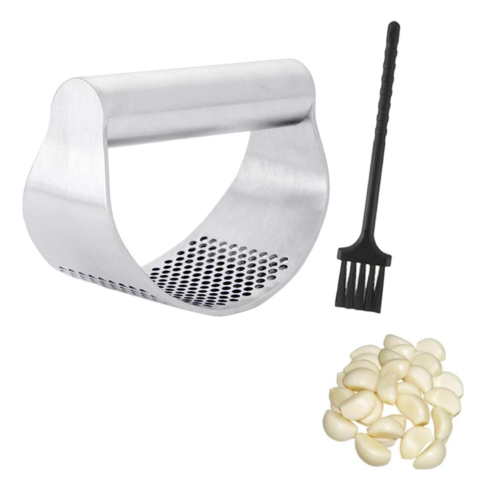 Multi-function Grinding Slicer Stainless Steel O-shaped Press Hand Held Kitchen Rolling Crusher Garlic Kitchen Cooking Tools: set