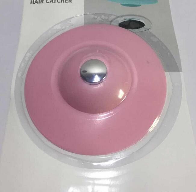 Bathroom Drain Water Plug Stopper Rubber Circle Silicone Sink Strainer Filter Stopper Floor Drain Hair Kitchen Tool: pink