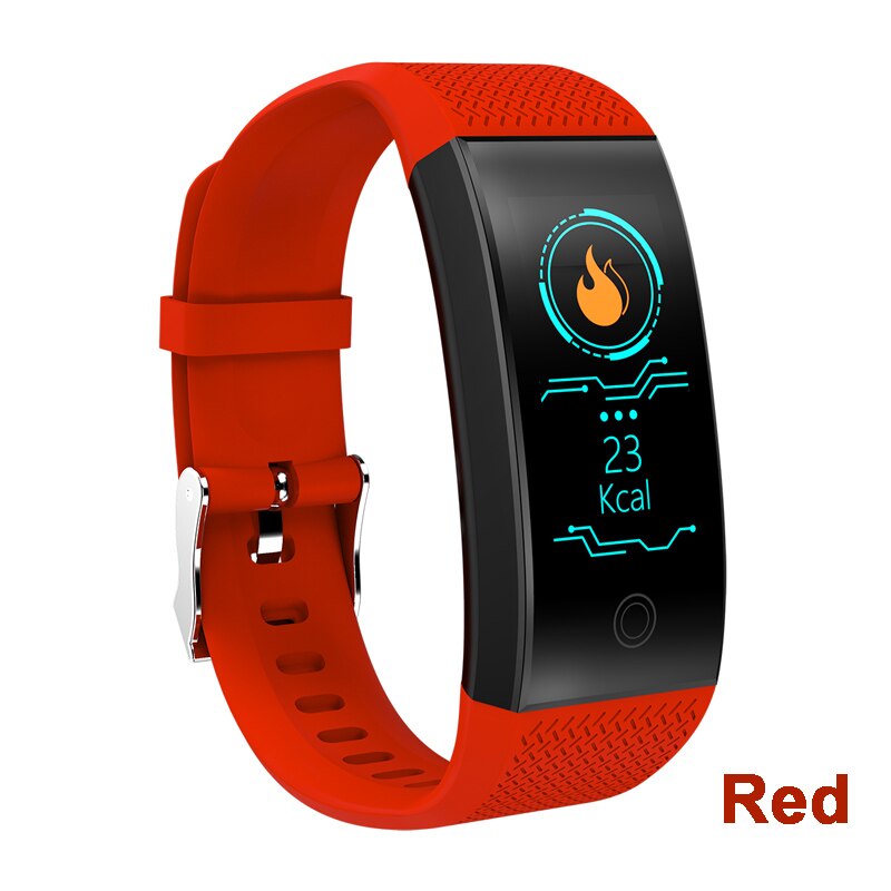 Qw18 smarta armband  ip68 vattentäta smartband puls sömnmätare sport passometer fitness tracker bluetooth smartwatch: Röd