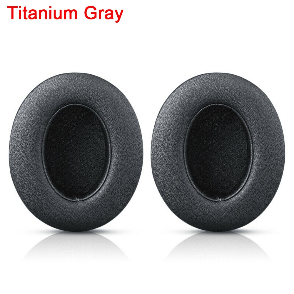1 Paar Vervangende Oorkussens Voor Beats Studio 2 3 Bedrade Draadloze Hoofdtelefoon Ultra-Zachte Spons Kussen Mode Oordopjes cover Zwart: Titanium Gray