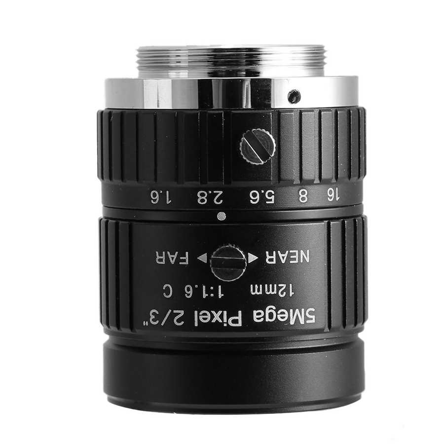CCTV Camera Lens CCTV 12mm 5MP 2/3 Manual Aperture C-Mount Optical Lens for Security Camera