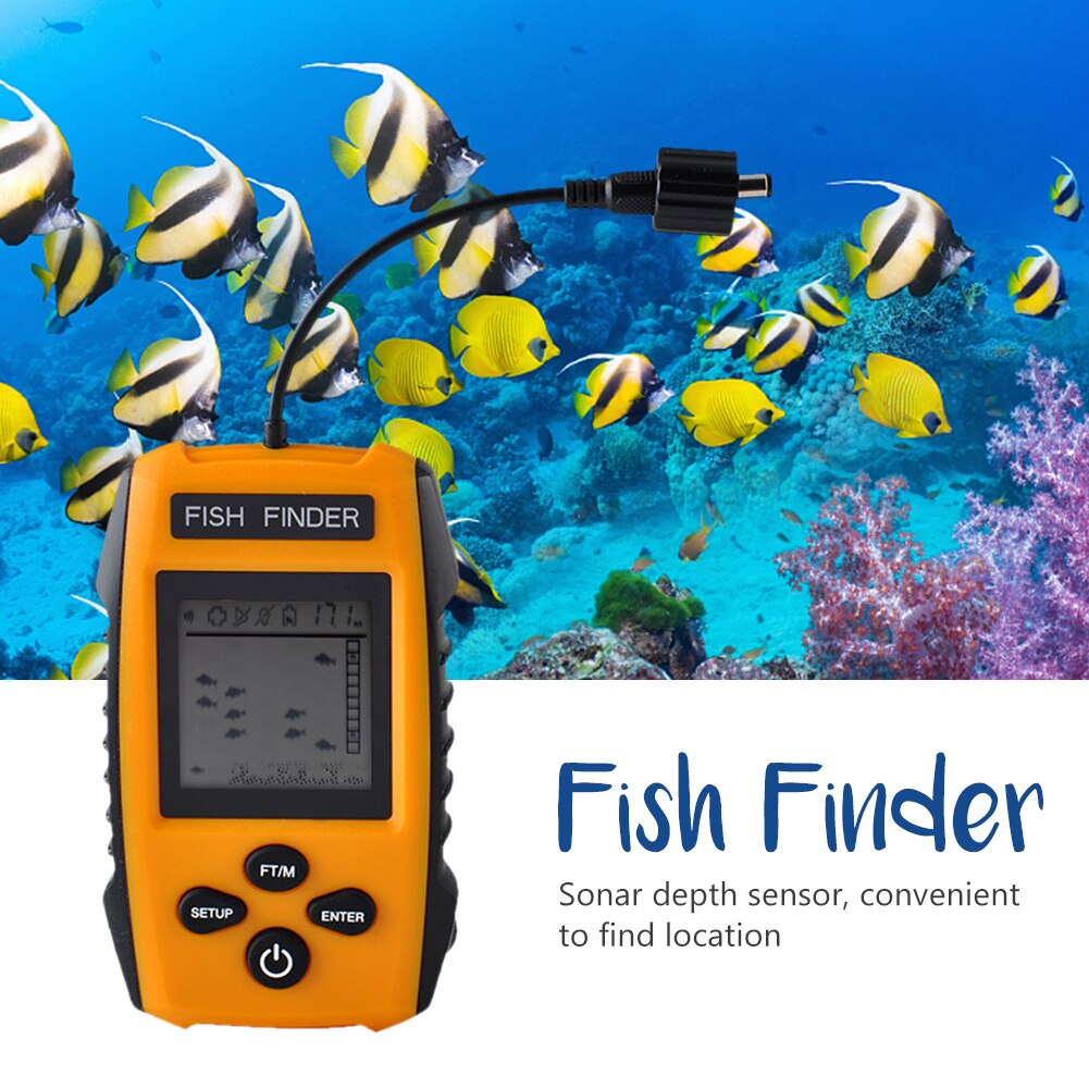 100m Kayak Fish Finder Lake Handheld Boat Alarm Tools LCD Display Sea Outdoor Portable Sonar Depth Sensor Multifunction River