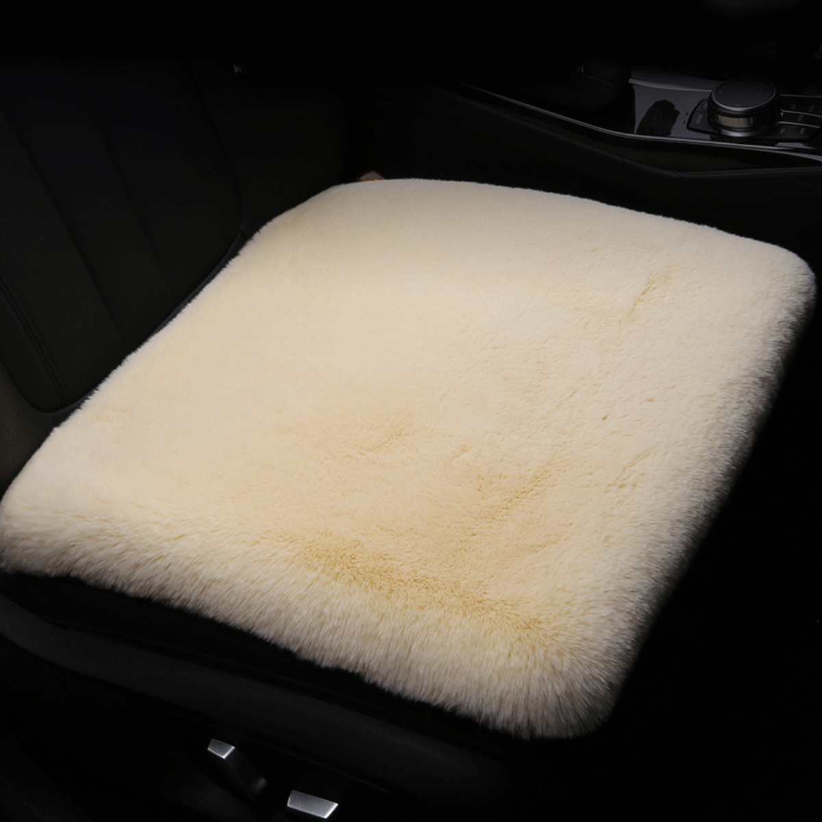 Fausse fourrure universelle couverture avant de voiture housse de siège arrière coussin tapis Automobiles housses de siège accessoires intérieurs pour hiver plus: Front Beige