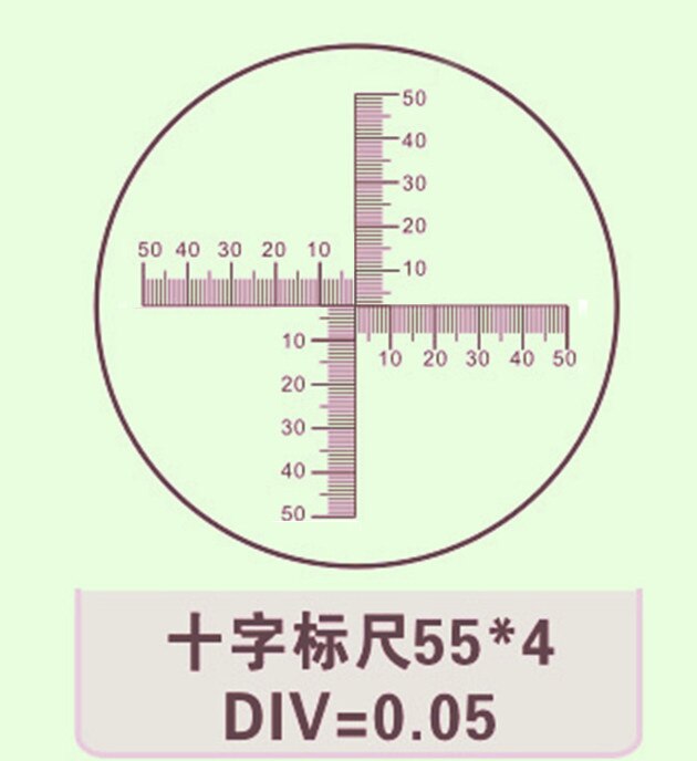 Microscope Eyepiece Lens Micrometer Calibration Slide With cross Scale reticle 0.05mm dust dispersion Calculate Area