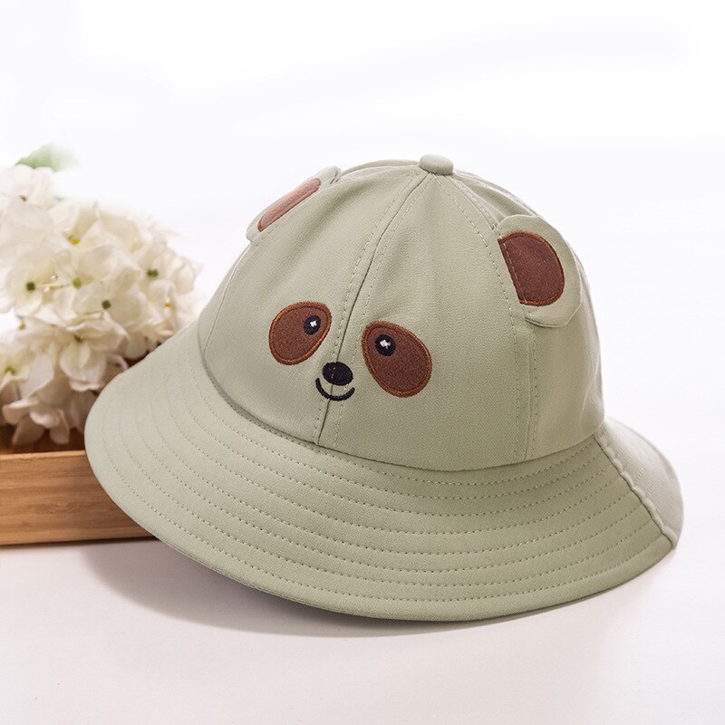 Summer Children&#39;s Bucket Hats UV Protection Sun Hat Women Outdoor Beach Vacation Camping Panama Cap Fishing Hat for Kids: Green / S