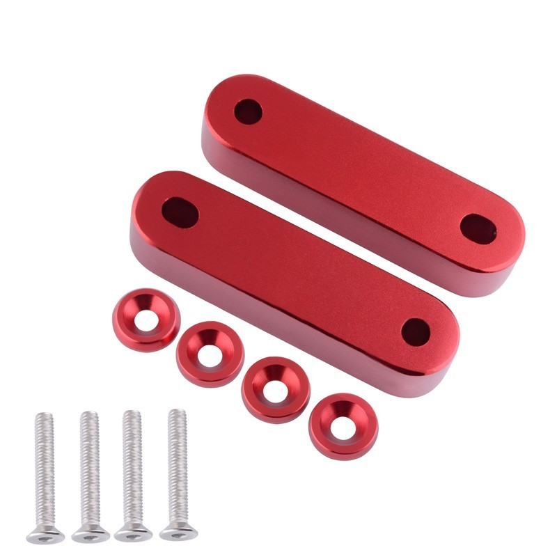SPEEDWOW Billet Aluminum Hood Riser Spacer Swap Air Flow Vent Risers Hood Up Pad Cover JDM For Honda Civic 92-95 EG/96-00 EK: Red