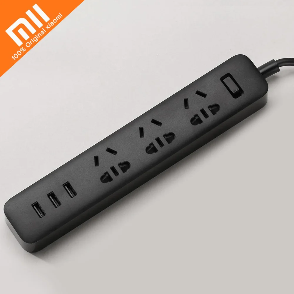 Original xiaomi mijia steckdosen leiste 3 2a schnell aufladbare usb Häfen 3 steckdosen 6 steckdosen von xiaom mi Heimat schwarz mit Adapter