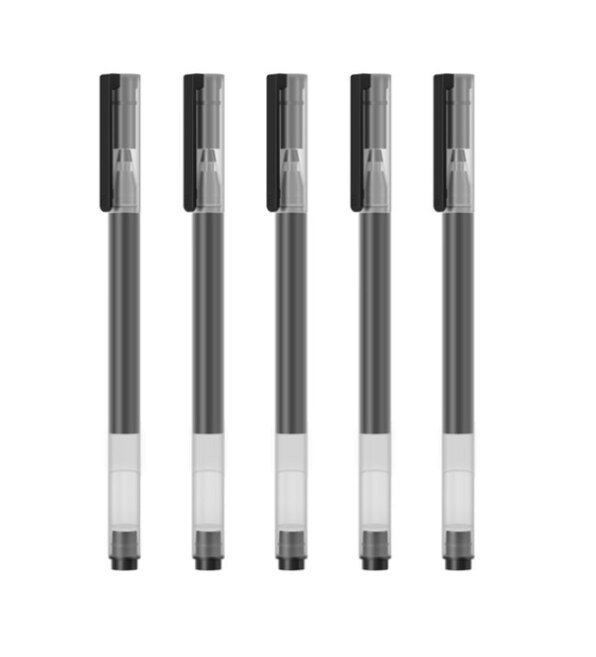 Xiaomi Mijia – stylo à pointe Super Durable, 0.5mm, stylo MI pour signature de bureau/école, lisse, suisse, noir, rouge, recharge: Black 5 pcs