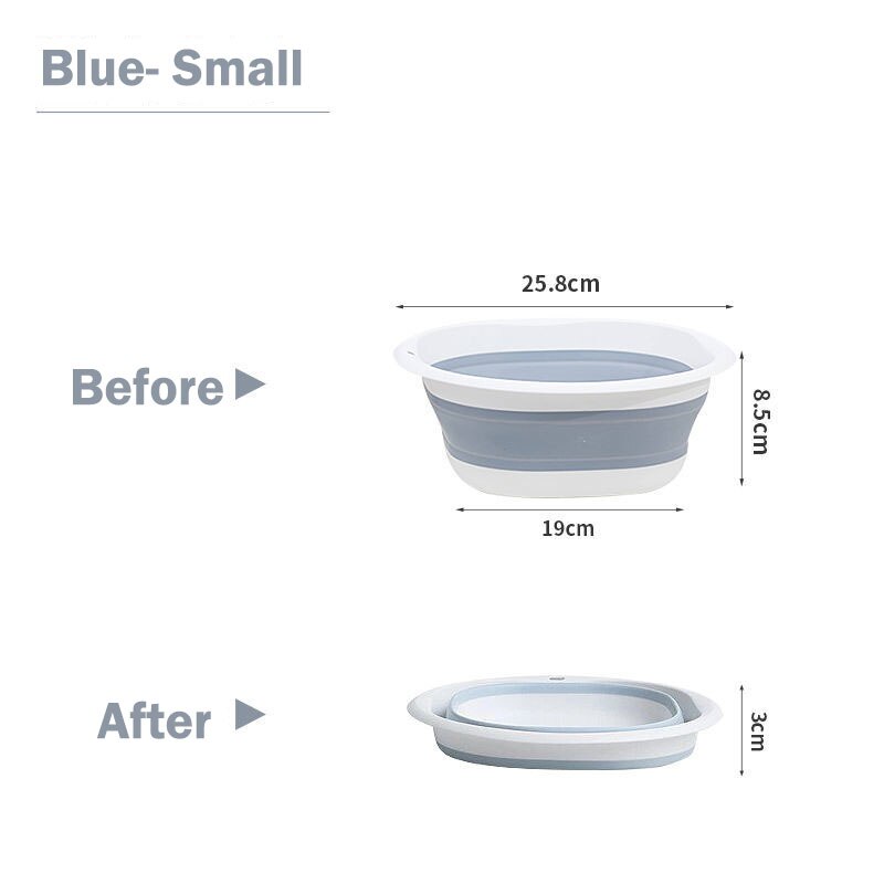 Plastic Folding Basins Portable Wash Basin Home Outdoor Laundry Tub Bathroom Kitchen Accessories Wash Basin 3 Models: Small Blue