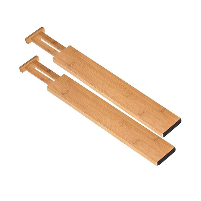 2/4PCS Bamboo Drawer Dividers Bedroom Kitchen Drawer Storage Adjustable Expandable Drawer Dividers for Cupboard Cabinet Wardrobe