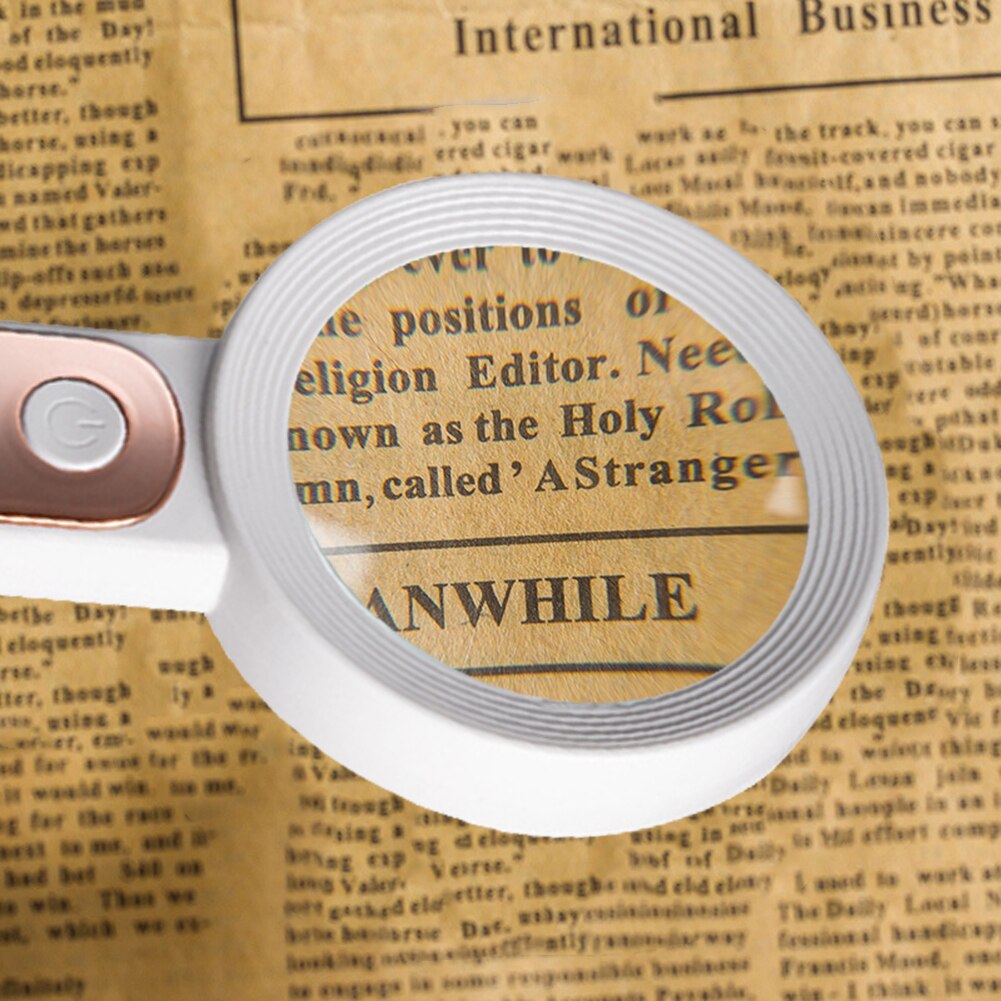 30x Handheld Illuminated Optical Magnifying Glass Loupe with 18 LED Lights Portable Backlight Magnifier for Reading Repairing