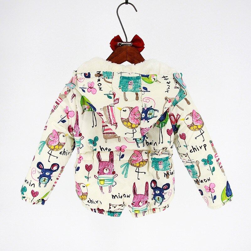 Little maven Toddler Girls Jacket Pink Rabbit Children's Windbreaker Fall Baby Girls Hooded Clothes Autumn Little Girls Coat