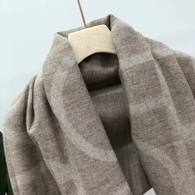 Ylle halsduk kvinnor jacquard halsduk vinter tjock kashmir sjal ins kändis geometrisk ull halsduk lyx