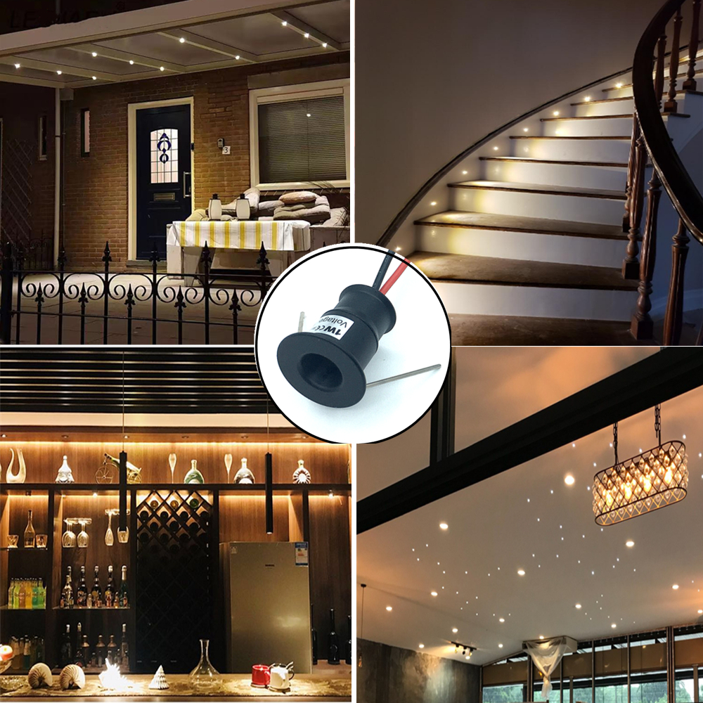 Mini LED Spotlight 1W IP65 Inbouwdownlight Indoor 12V Dimbare Spot Light Plafondlamp Showcase Display Trap verlichting