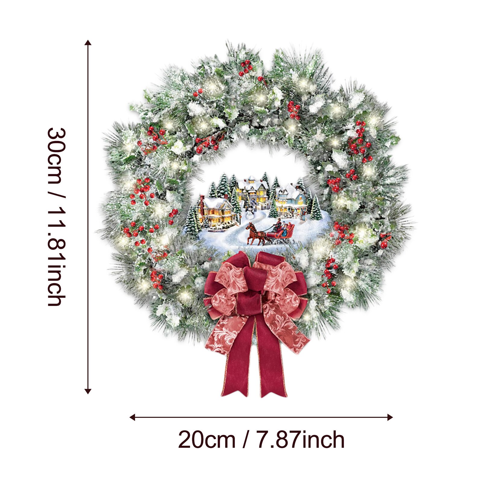 Merry Christmas Window Wall Stickers Posters Decals Waterproof Blessing Happy Year Christmas Wreath Home Decor 1105