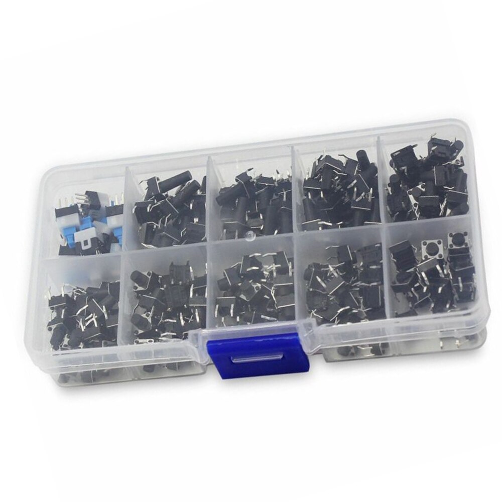 180PCS 10 Values Tactile Push Button Switch Mini Momentary Tact Assortment