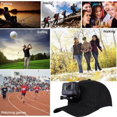 Ajustable de lona sol sombrero tapa para Gopro Hero 5 4 3 SJCAM SJ7000 SJ6000 M20 Eken H9 H9R H8 Pro Yi 4K apagado SOOCOO acción del deporte de la cámara