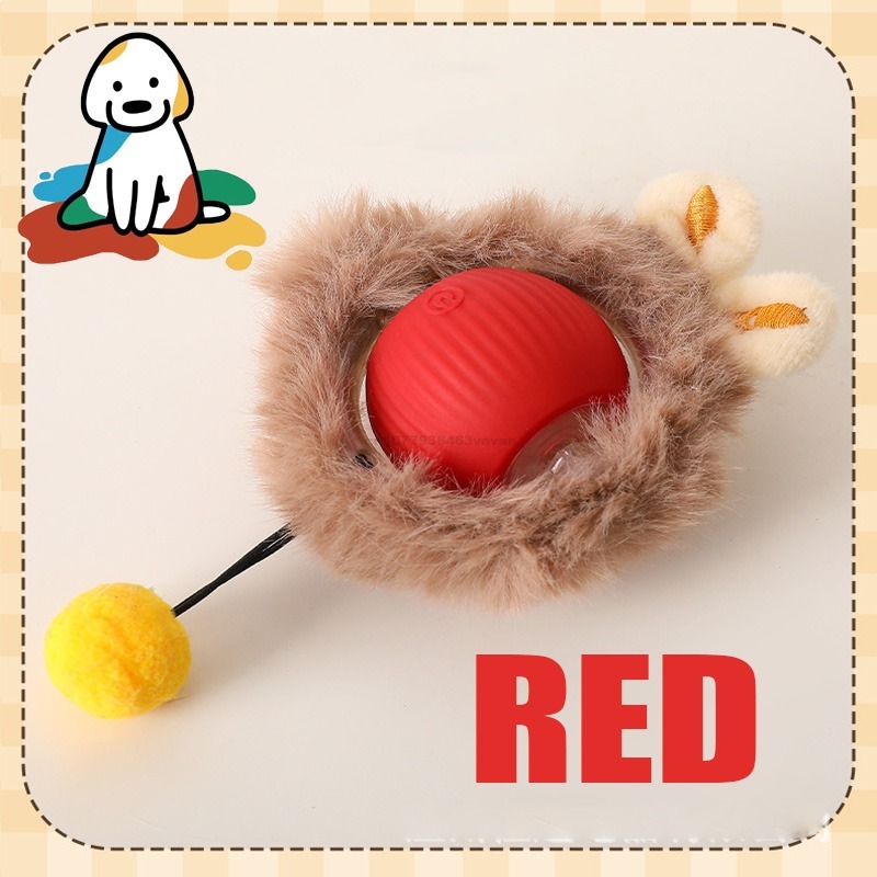 Pelota eléctrica para gatos, pelota rodante automática, cola de imitación, juguete interactivo recargable para mascotas, entrenamiento para perros y gatos, juguetes para mascotas con ratón de imitación: Azul