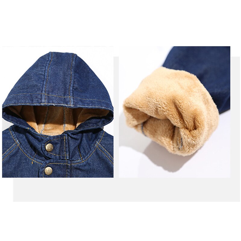 Manteau d'hiver pour garçons, style coréen pour adolescents, manteaux pour enfants Cowboy Plus veste en velours, pour enfants de 5-14 ans, Parka