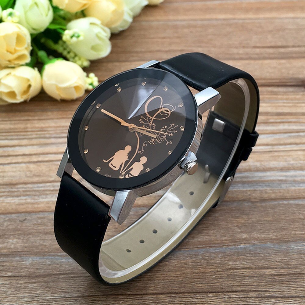 OTOKY Watches Student Couple Stylish Spire Glass Belt Quartz Watch imitation leather Sport Wristwatch Relogio Feminino: B