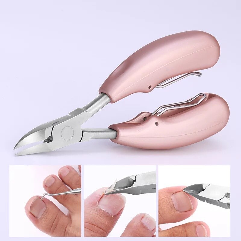 Coupe-ongles pour ongles épais et incarnés, pince à nez recourbé, rainure pour ongles, peau morte