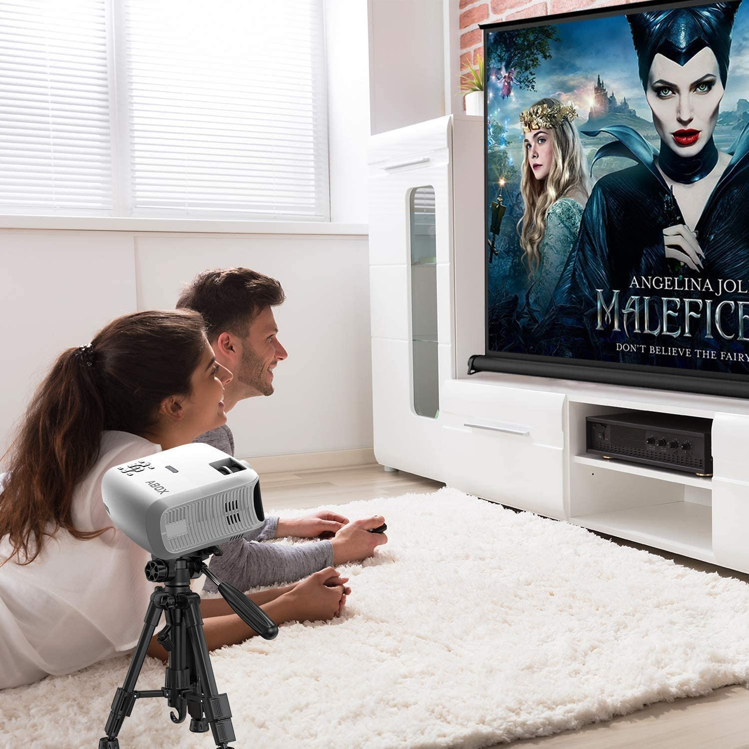 BOMAKER-proyector LED Full HD 1080P, trípode ajustable para Android, WIFI, para cámara DSRL