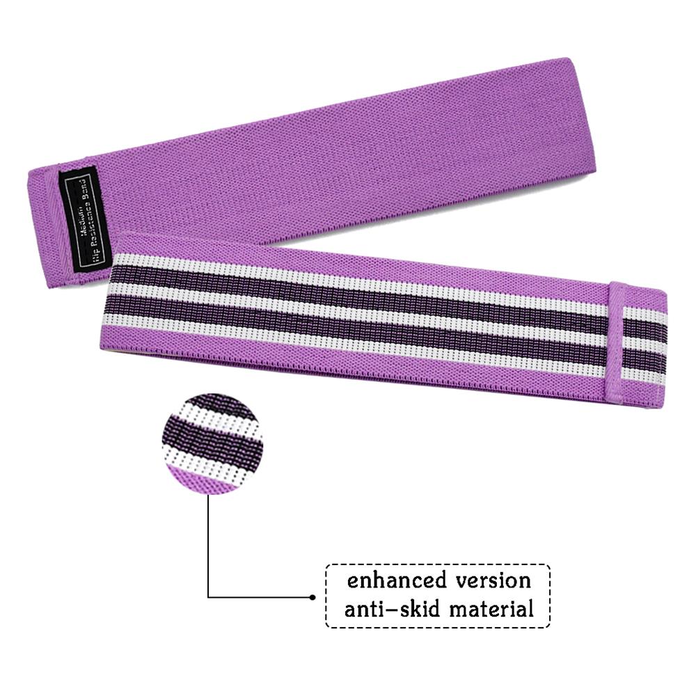 3 st/set kraftiga byxband motståndsband polyester bomull stretch arm apparater spännband knäböj för konditionsträning: 1pc lila