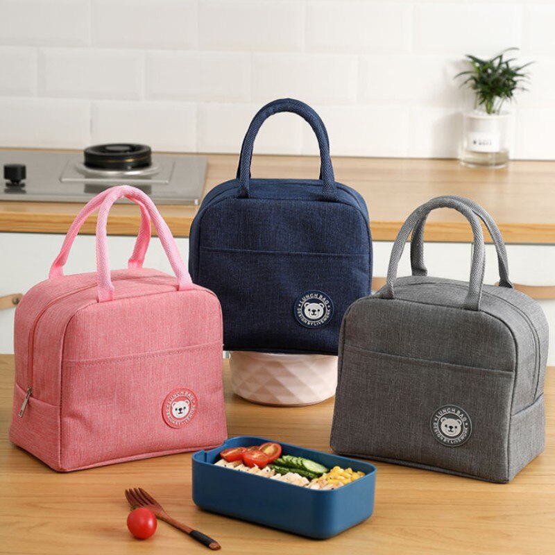 1Pcs Verse Koeler Zakken Waterdichte Nylon Draagbare Rits Thermische Oxford Lunch Tassen Voor Vrouwen Handige Lunchbox Tote Voedsel tassen