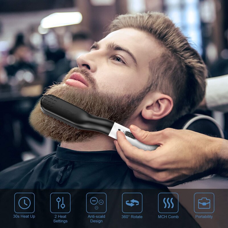 Skæg glattejern multi hurtigt hår glatte kam skæg børste krølle kamme mænd kvinder krøller hårbørste styling børster