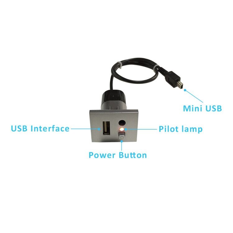 Para ford focus 2 mk2 , adaptador de entrada USB negro y plateado, botón de interfaz de cable mini, accesorios para coche, 12V, USB 2,0