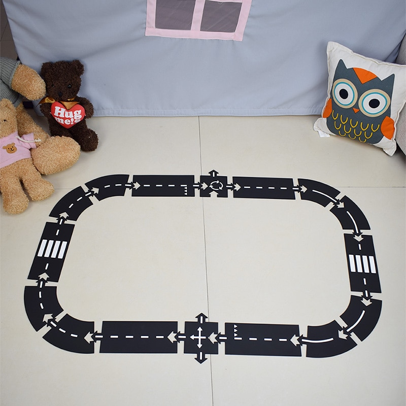 Kinderen Road Building Snelweg Speelgoed Auto Verkeer Rijbaan Flexibele Pvc Puzzels Track Play Set Diy Universele Accessoires Spel Scene