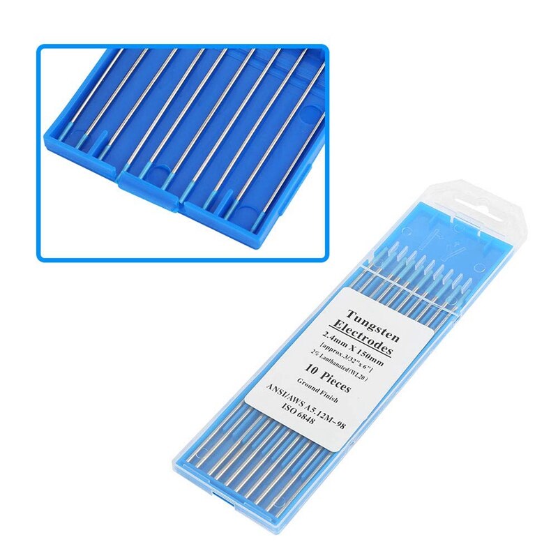 SV-10Pcs WL20 electrodo de tungsteno Tig varilla 2.0% Lanthanated para máquina de soldadura herramienta de soldadura (2.4mm150mm)