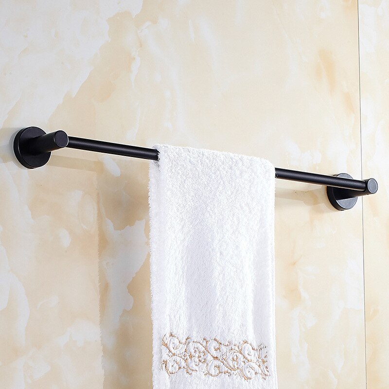 Mat sort vægmonteret badehåndklædeholder badeværelse håndklædestativ hylder tøjbøjle rustfrit stål håndklædestativ 40cm/50cm