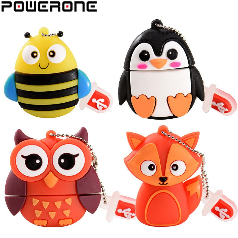 POWERONE ! Cute mini cartoon penguin owl pen drive usb flash drive pendrive 4 GB/8 GB/16 GB/32 GB usb stick