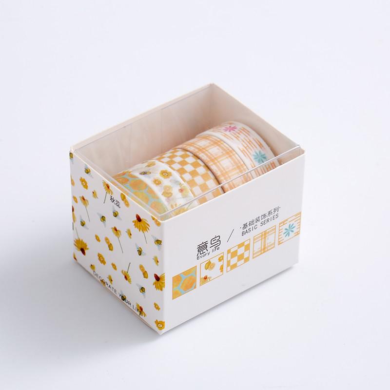 5 Pcs Geometric Patterns Series Washi Masking Tape Adhesive Crafts Tape For Diy Planner Journal Decorative Wrapping: J
