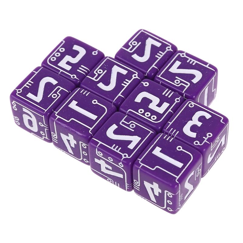 10 Stks/set 6-Zijdig Lijn Dices Kralen Blank Desktop Tafel Board Role Playing Games E56D: Purple