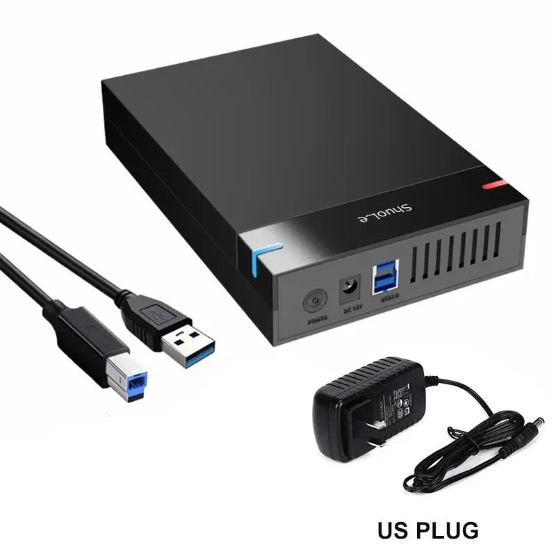 3.5 -tums hårddiskhölje usb 3.0 to sata iii extern hårddiskläsare 10tb- hårddiskar höghastighetsadapter för bärbar dator: Blå
