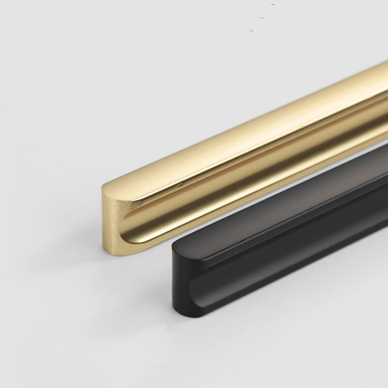 Long bar handle for furniture door Gold/black hand Cabinet drawer Aluminum alloy knob Kitchen bathroom hardware pulls Arc head