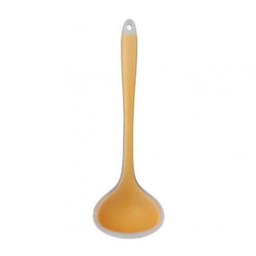 Silicone Nonstick Anti Translucent Handle Soup Spoons Kitchen Cooking Tools: YELLOW
