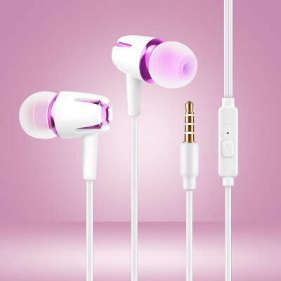 In ear phones wired Earphone E18 Adjustable volume pause/play For Huawei xiaomi Honor 3.5mm earbuds wire Headset for smartphone: Rose Red