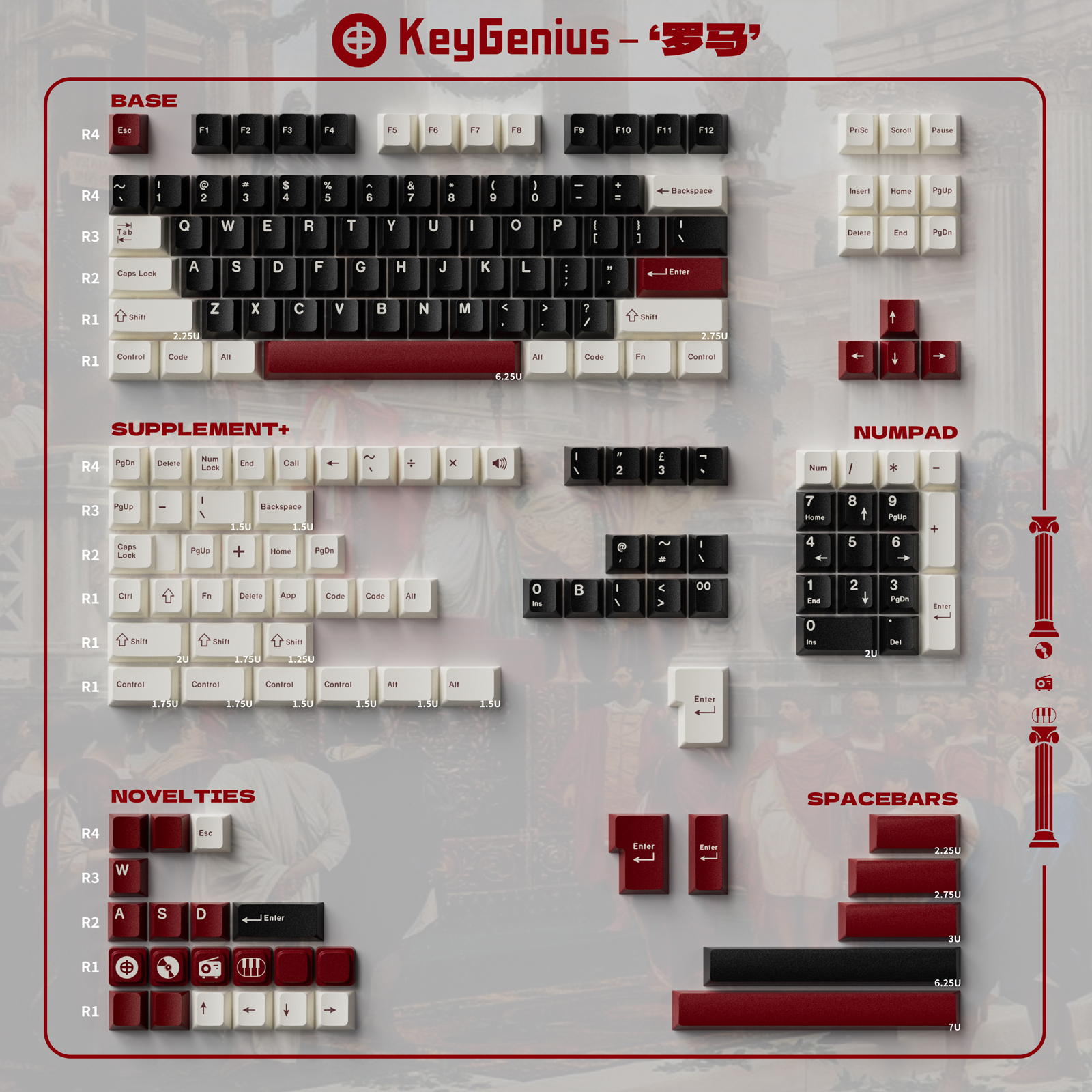 180 taster gmk-kloner, mecha -01, eva-taster, cherry profile double shot-taster til mx-switch, iso-enter, 7u taster: Beige