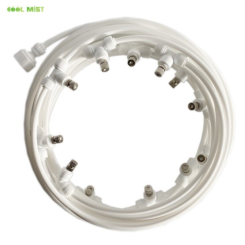 Pomp waternevel 12m kit 16 stuks sproeiers vernevelaar buiten nevelsysteem sproeier voor kas bevochtiging terras koeling  m029